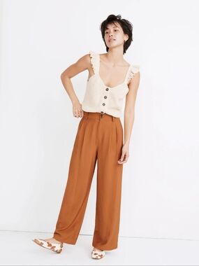 Madewell Wide Leg High-Waist Pants in Rust